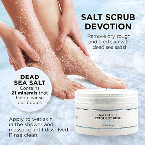 Vivo Per Lei Body Scrub - Exfoliating Body Scrub with Dead Sea Minerals - Dead Sea Salt Scrub for Hands & Legs - Body Exfoliant for a Supple Beach Body