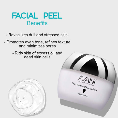 Avani Classics Skin Renewal Facial Peel - Brightening & Anti-Aging Formula - Exfoliating Cream with Vitamin C & E & Dead Sea Mineral - Safe & Gentle