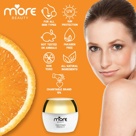 MoreBeauty - Vitamin C Mineral Face Moisturizer, Fresh Moisturizing Facial Cream, Dry to Normal Skin, for Day & Night, Beauty Skincare Hydro Boost Treatment Repair