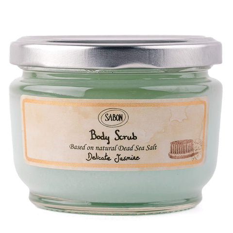 Sabon Body Scrub — Delicate Jasmine | Exfoliating Dead Sea Salt Body Scrub | Bergamot, Ylang, Rose | For All Skin Types