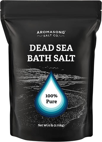 Aromasong Dead Sea Salt Bath Soak 6 Lbs. Bulk Pack – 100% Natural Dead Sea Salts for Soaking, Relaxation, and Detoxification of Skin, Dead Sea Salts for Bath to Rejuvenate and Refresh