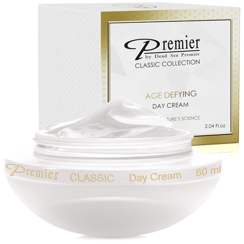 Premier Dead Sea Day Cream, protects from the environment, natural SPF, Reduces wrinkles,quick absorbing, non tacky anti wrinkle age defying Classic collection 2.04 fl.oz