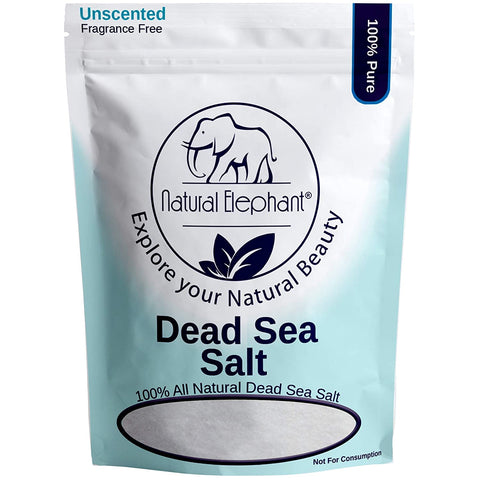 Natural Elephant Dead Sea Salt 100% Natural & Pure 1 lb, 2 lb, 5 lb, 10 lb Bag Fine Grain for Psoriasis Eczema Acne & other Dermatological Needs