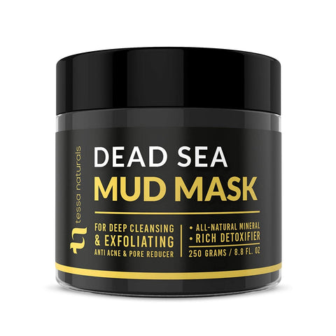 TN TESSA NATURALS Dead Sea Mud Mask - Enhanced with Collagen - Reduces Blackheads, Pores, Acne, & Oily Skin - Visibly Healthier Face & Body Complexion - All Natural Anti-Aging Formula for Women & Men