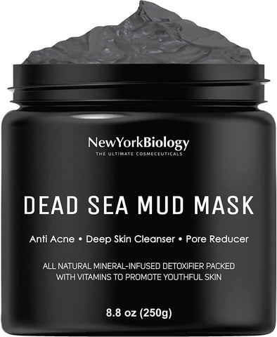 New York Biology Dead Sea Mud Mask for Face and Body - Spa Quality Pore Reducer for Acne, Blackheads and Oily Skin, Natural Skincare for Women, Men - Tightens Skin for A Healthier Complexion