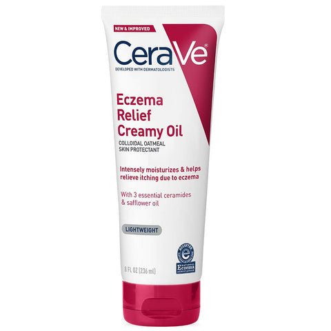 Cerave Eczema Relief Creamy Body Oil | Anti Itch Cream for Eczema & Moisturizer for Dry Skin with Colloidal Oatmeal, Ceramides and Safflower Oil