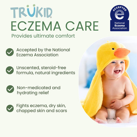TruKid Soothing Skin Eczema Cream for Babies & Children, NEA-Accepted for Eczema, Safe for Sensitive Skin, All Natural Ingredients, Unscented, Hydrates & Moisturizes Irritated & Itchy Skin