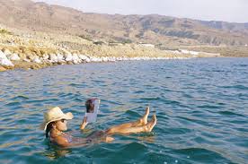 Floating in Dead Sea