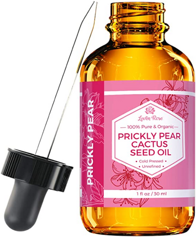 Prickly Pear Cactus Seed Oil (Barbary Fig) by Leven Rose 100% Pure Organic, Extra Virgin, Cold Pressed, All Natural Face, Dry Skin & Body Moisturizer and Damaged Hair Treatment 1 oz