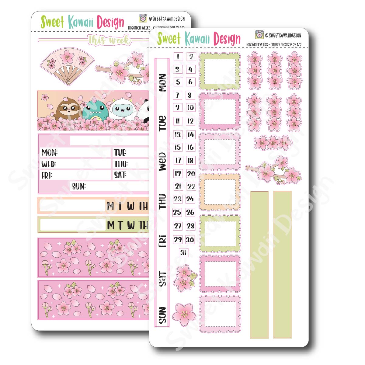 HOBONICHI WEEKS Cherry Blossom Mini Kit Planner Stickers 