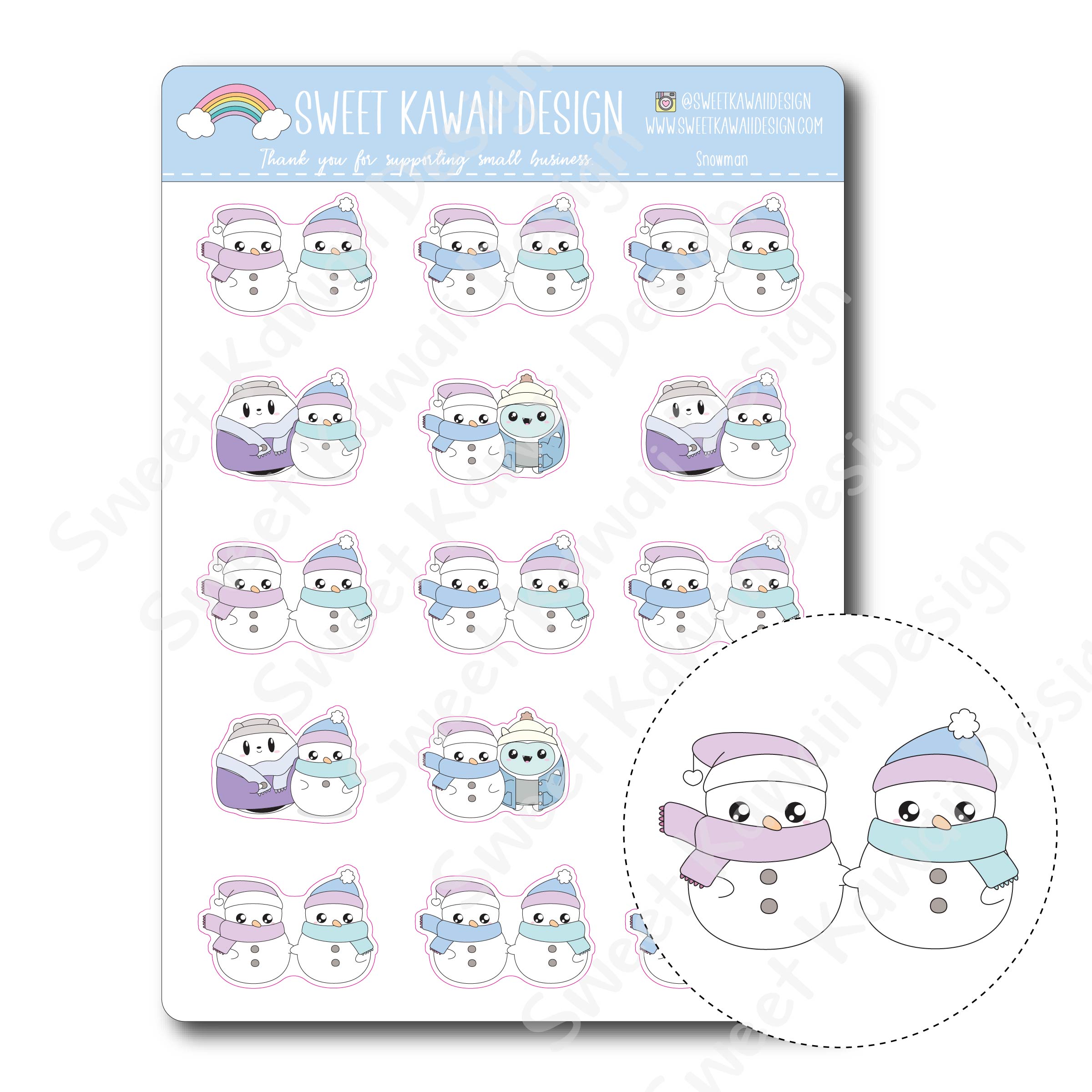 Kawaii Polar Bear Stickers – Sweet Kawaii Design