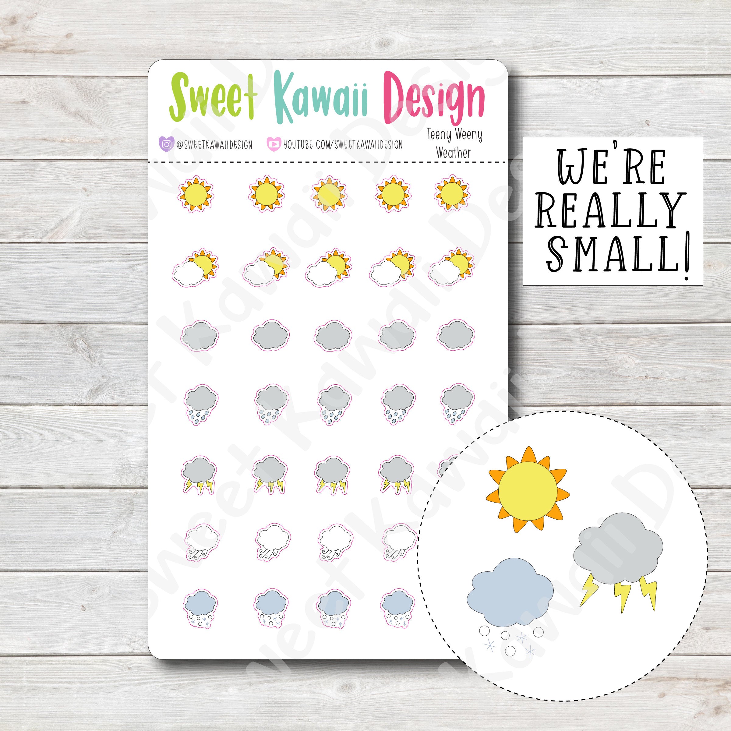 Download Teeny Weeny Kawaii Weather Stickers Options Available Sweet Kawaii Design