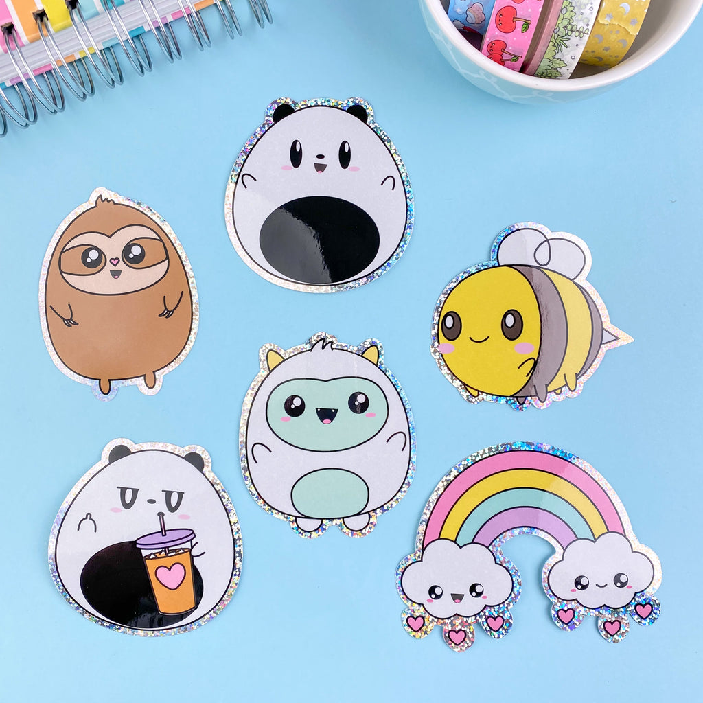 Holographic Die Cut Stickers – Sweet Kawaii Design