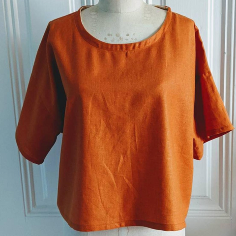 Pumpkin Spice Linen Top