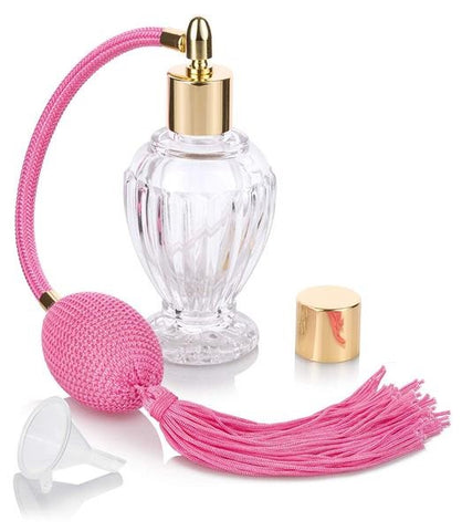 Refillable Glass Perfume Bottle With Squeeze Bulb Atomizer