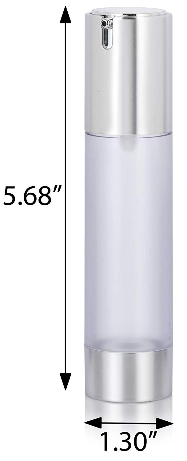 Download Frosted Silver Plastic Airless Pump Bottle 1 7 Oz 50 Ml