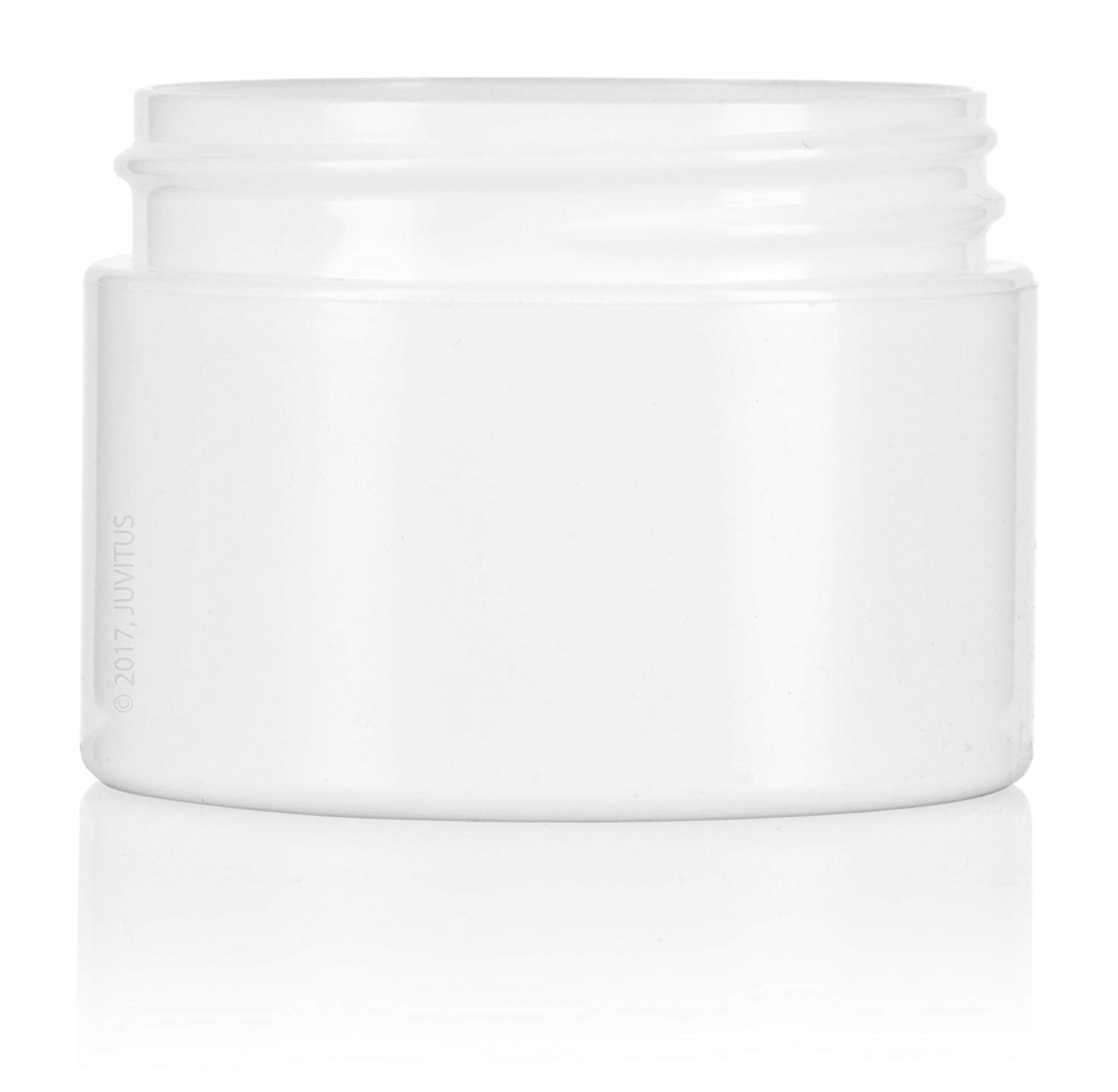 White Plastic Double Wall Jar With White Foam Lined Lid 2 Oz 60 Ml 12 Pack