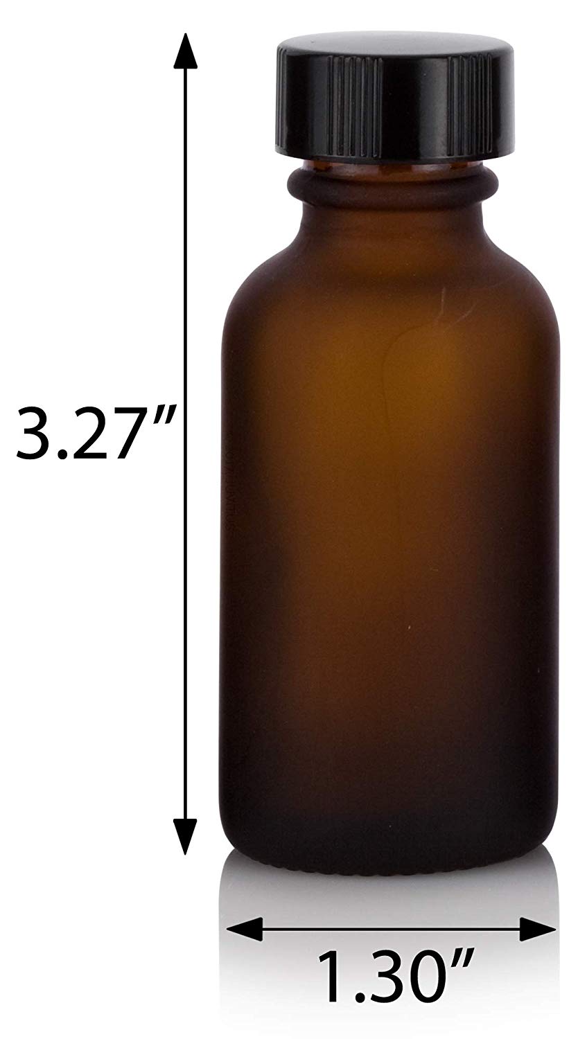 Download Frosted Amber Glass Boston Round Bottle With Black Phenolic Cap 1 Oz 30 Ml