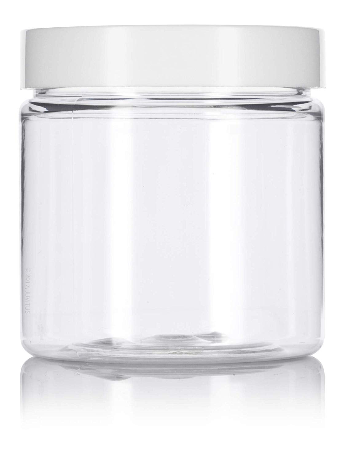 Plastic Jar in Clear with White Foam Lined Lid - 4 oz / 120 ml