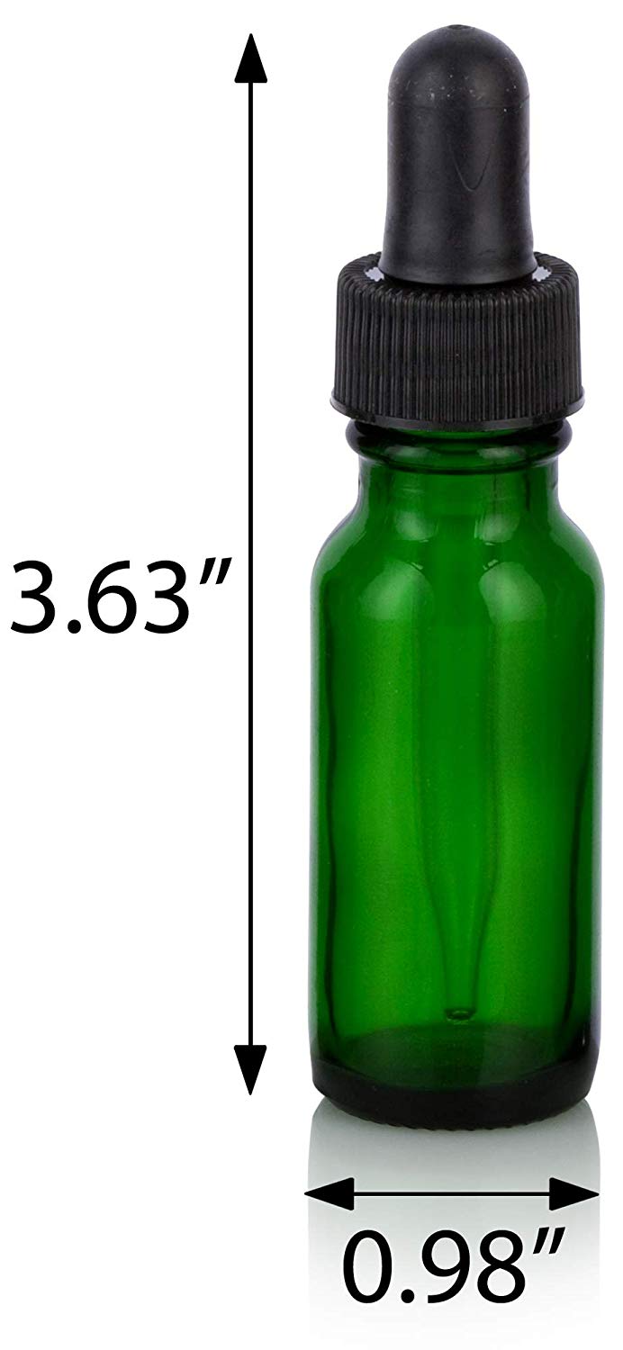 Download Green Glass Boston Round Dropper Bottle With Black Top 5 Oz 15 Ml