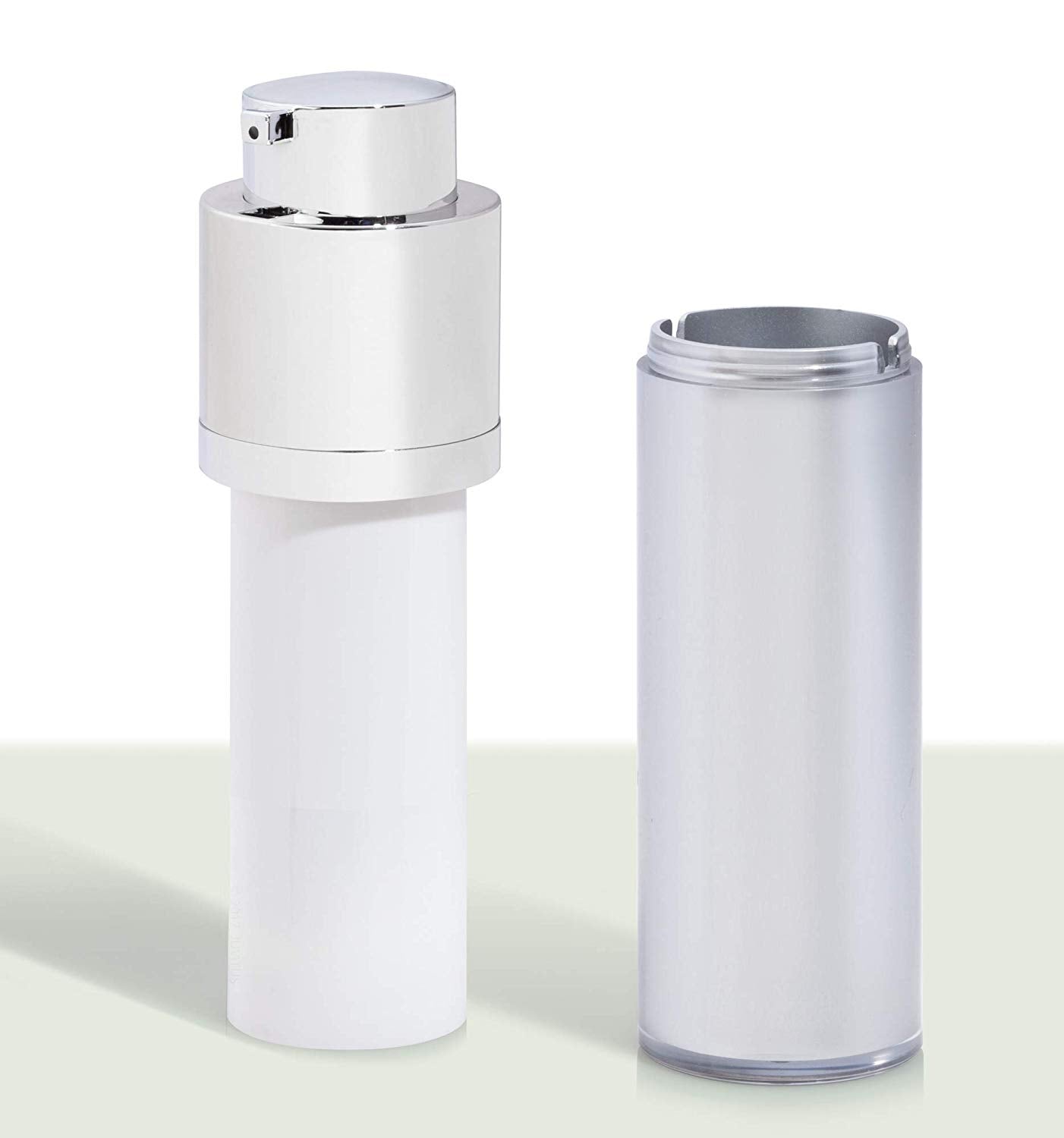 Download Twist Top Airless Pump Bottle in Platinum Silver - 1 oz / 30 ml