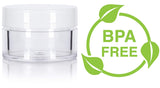 Plastic Acrylic Balm Jar in Clear with White Foam Lined Lid - .5 oz / 15 ml