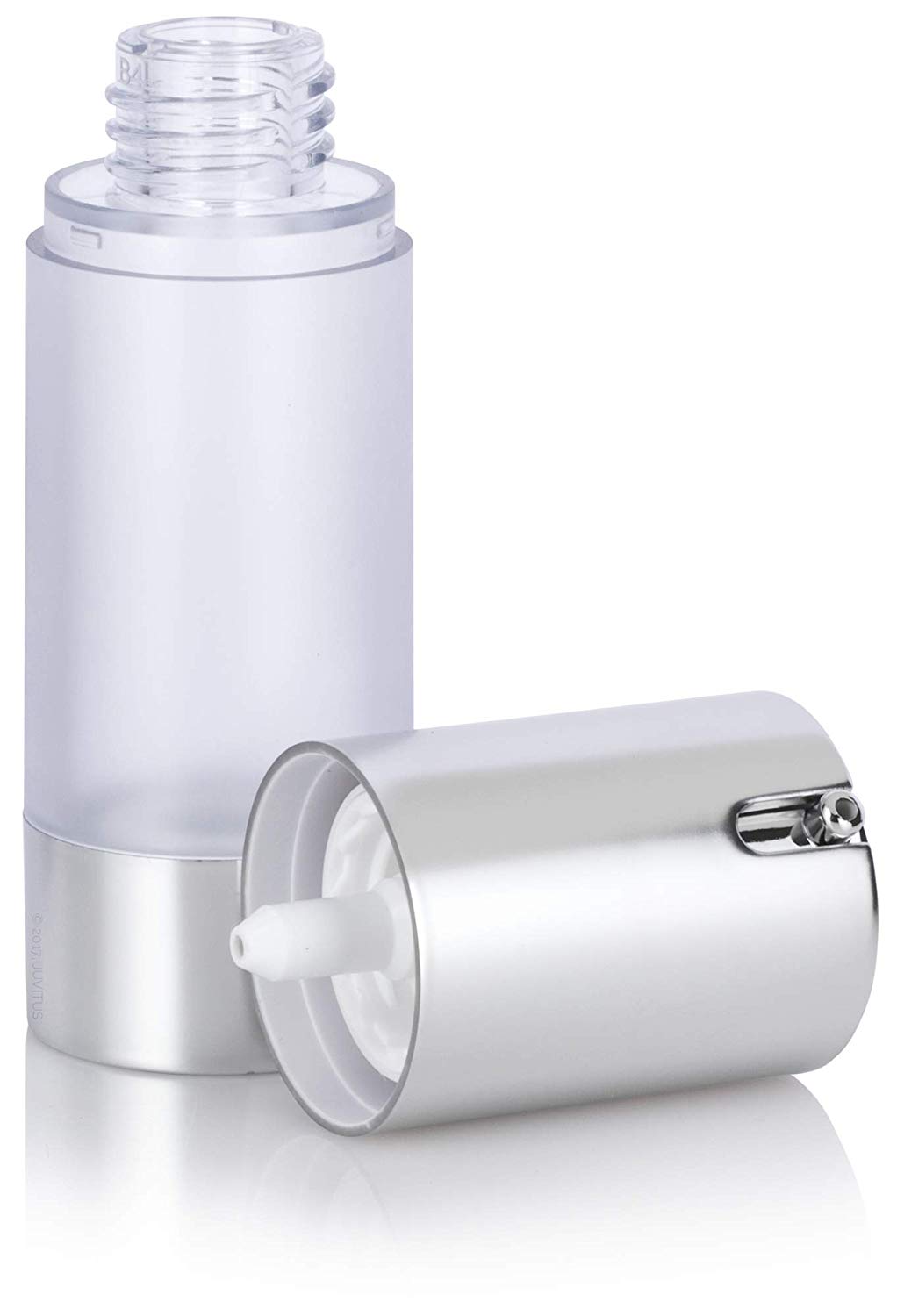 Download Frosted Silver Plastic Airless Pump Bottle 1 Oz 30 Ml