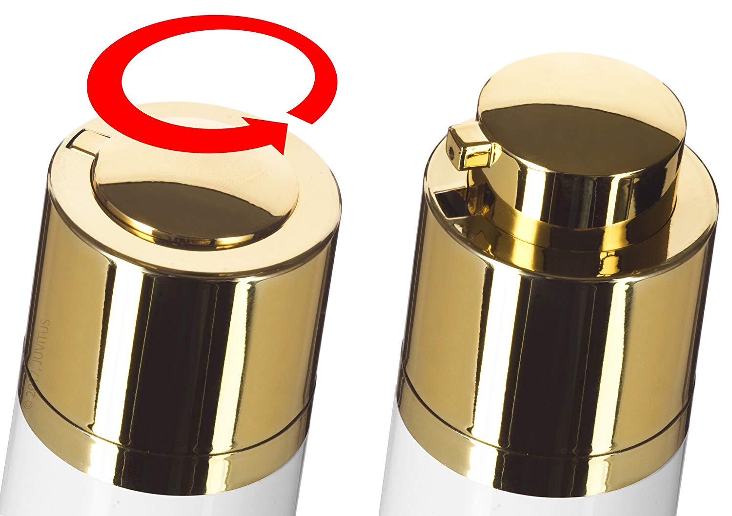 Download Twist Top Airless Pump Bottle in White Gold - 1.7 oz / 50 ml