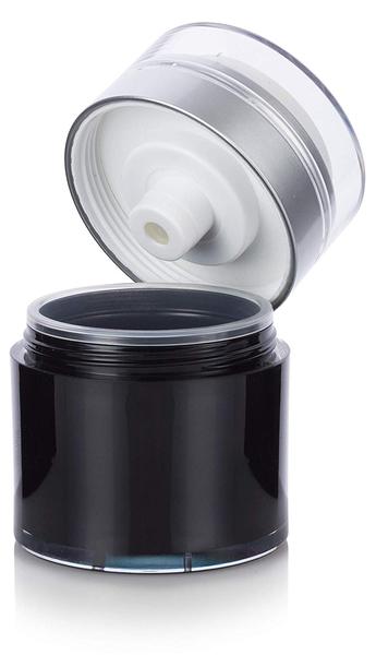 Download Refillable Airless Jar In Black And Silver Matte 1 7 Oz 50 Ml