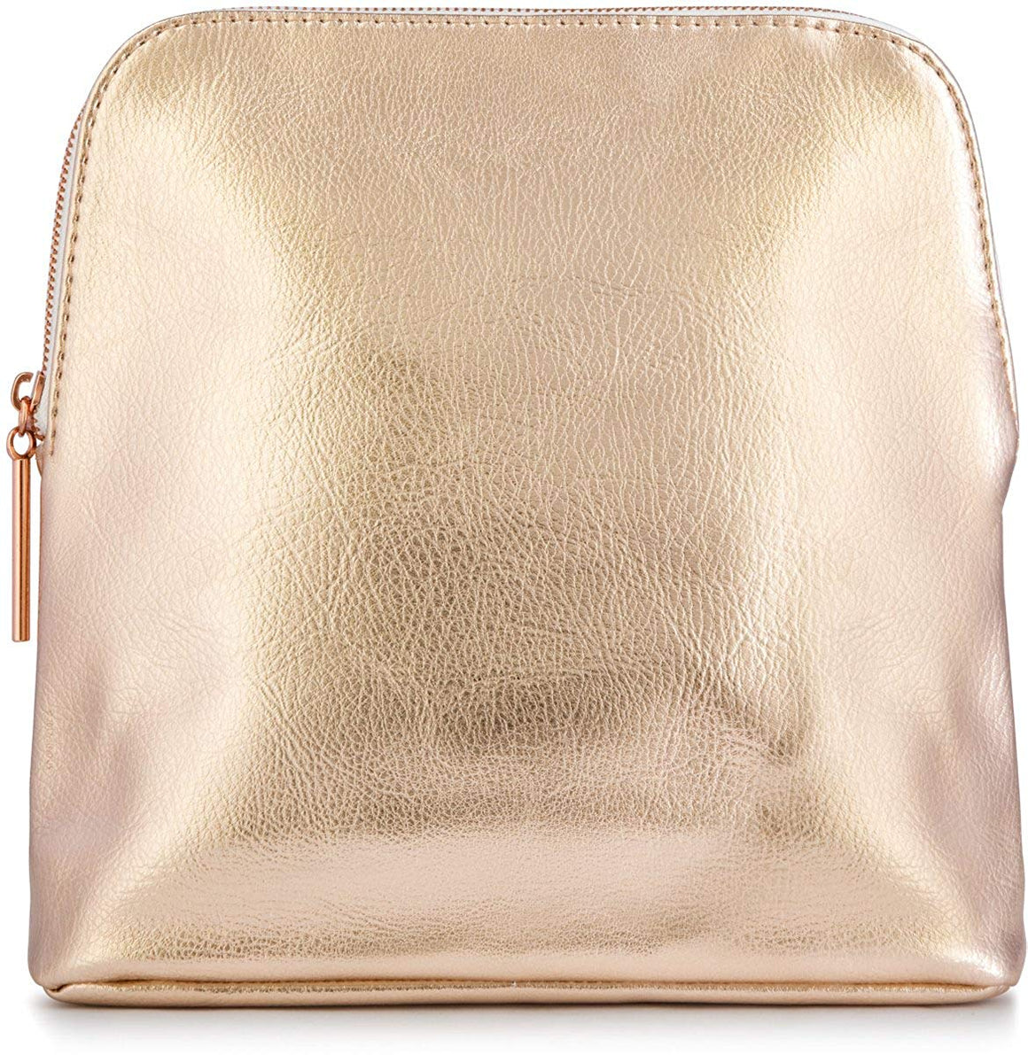 Large Rose Gold Metallic Premium Vegan Leather Clutch Pouch Bag, Fully ...