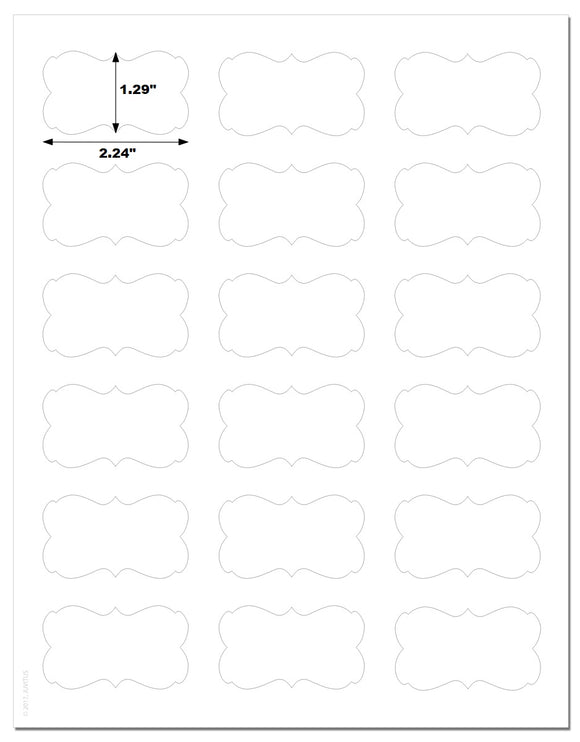 Decorative Waterproof White Matte Semi-Rectangle Labels, 2.24 x 1.29 inches, with Downloadable ...