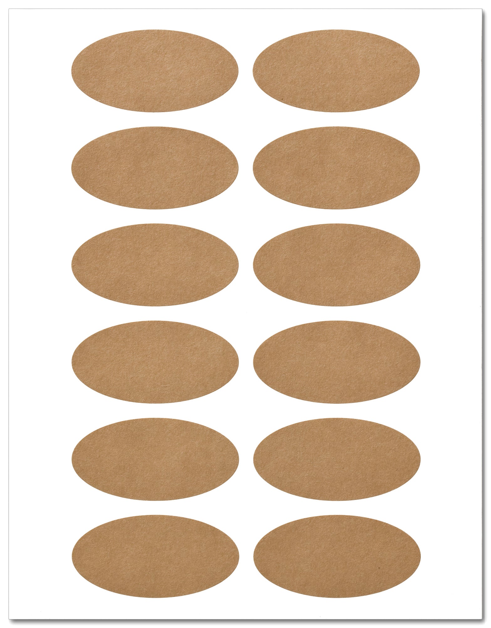 Textured Brown Kraft 3a X 1 5a Inch Oval Labels With Template And Printing