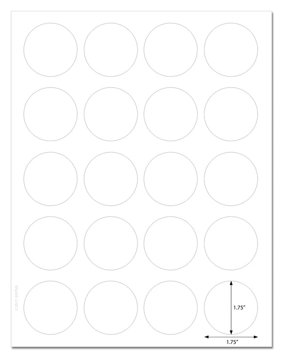 Standard White Matte Circle Labels, 1.75 Inch Diameter, with ...