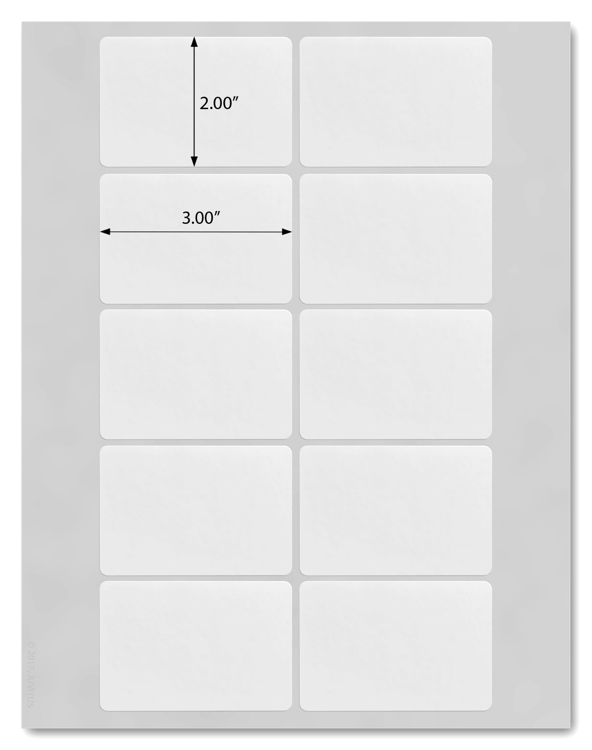 Waterproof White Matte 3" x 2" Rectangle Labels for Laser Printers with