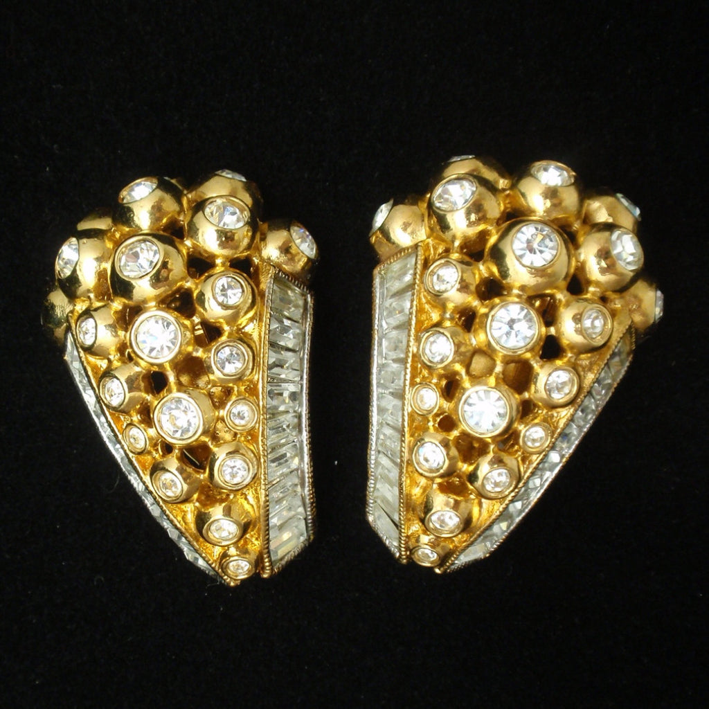 Elizabeth Taylor Earrings 1990s Clip Rhinestones Avon – World of ...