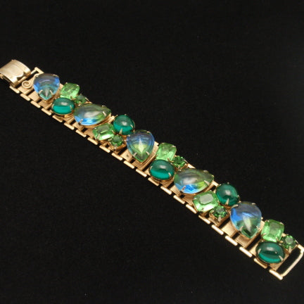 Vintage Bracelet Large Blue and Green Stones – World of Eccentricity ...