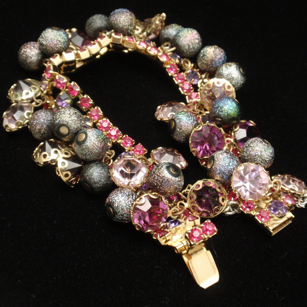 Kramer Bracelet Vintage Rhinestones & Dangles – World of Eccentricity ...