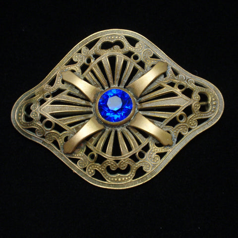 Sash Pin Vintage Blue Stone Ornate Brooch – World of Eccentricity & Charm