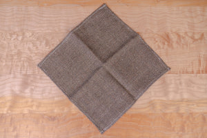 Handwoven Pocket Square, Alpaca/Linen/Wool Herringbone