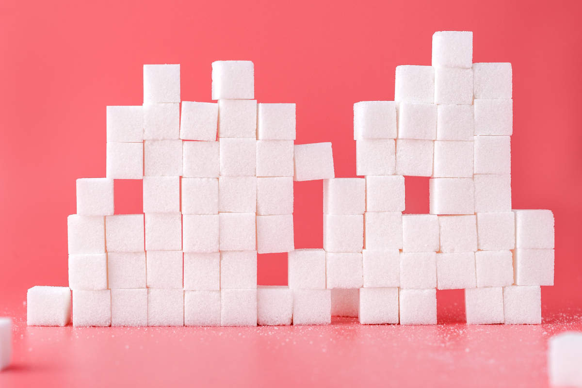 white sugar cubes