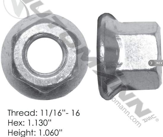E 5734 Flanged Nut One Piece Nick S Truck Parts