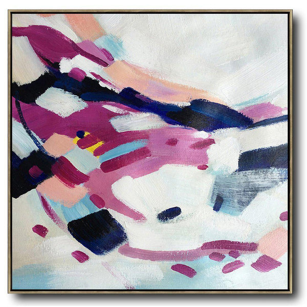 Hand painted square abstract painting on canvas, original art, acrylic