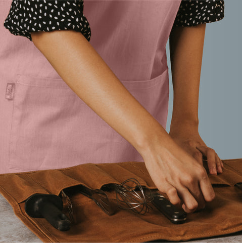 Hudson Durable Goods Cross Back Apron for Women in Rose