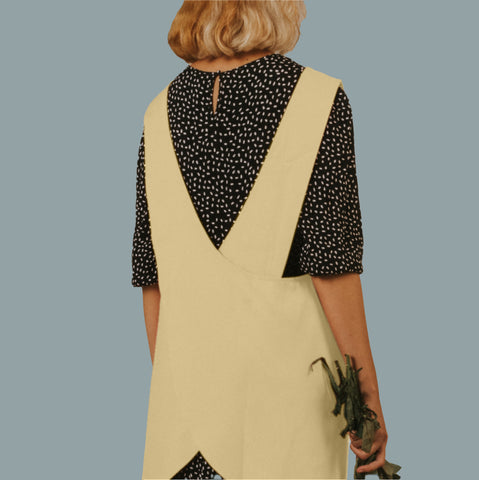 Hudson Durable Goods Smock Cross Back Apron for Women in Biscuit