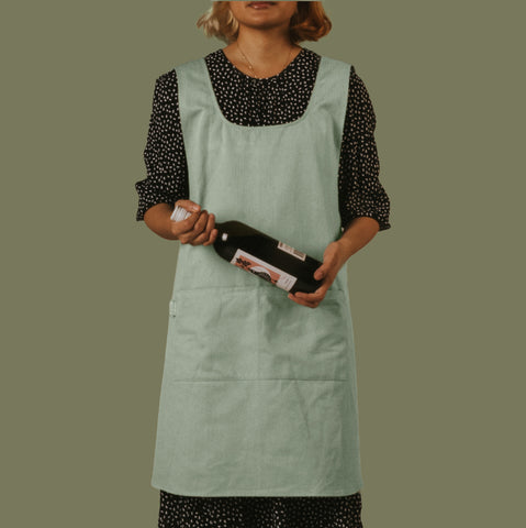 Hudson Durable Goods Smock Cross Back Apron - Eucalyptus