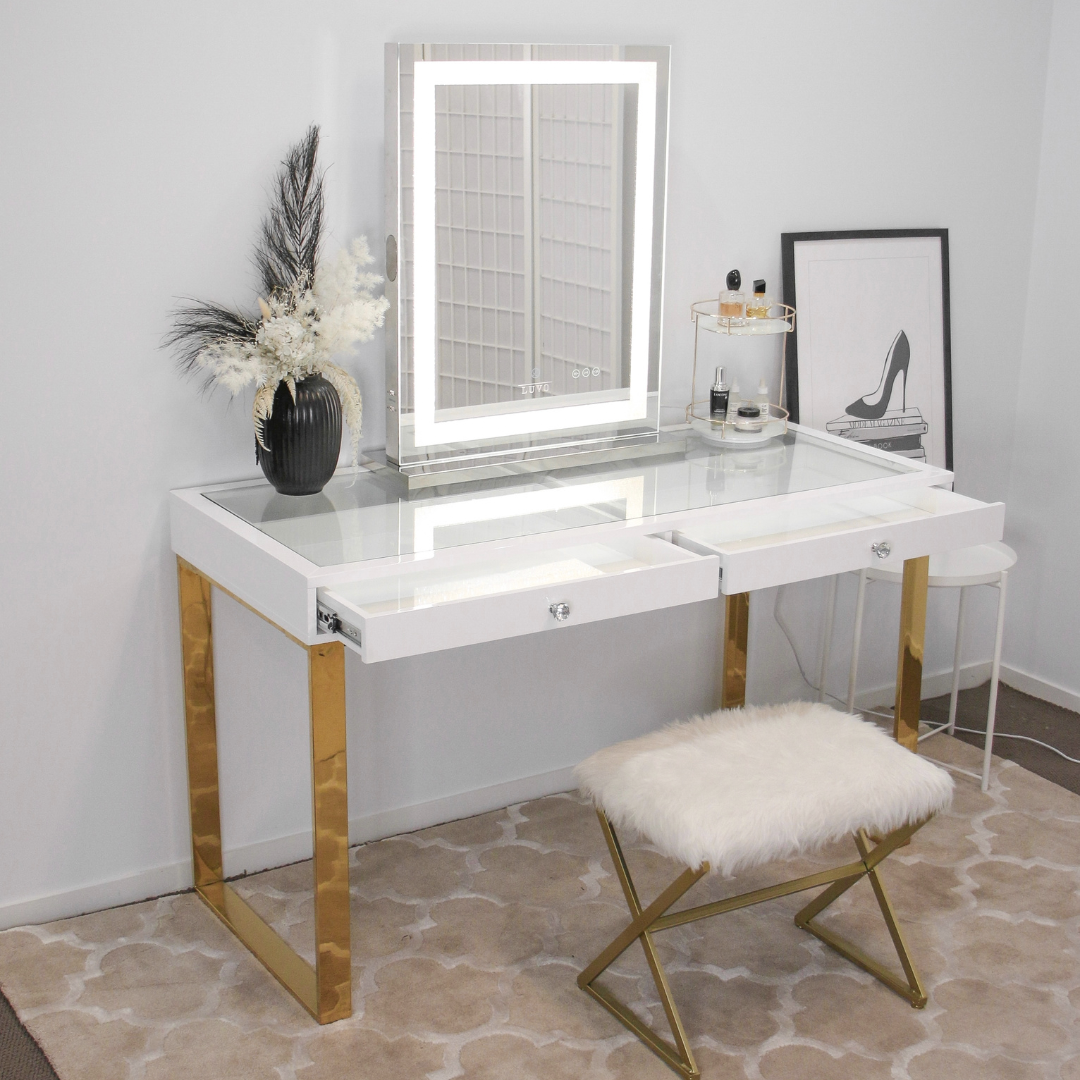 vanity desk with outlet