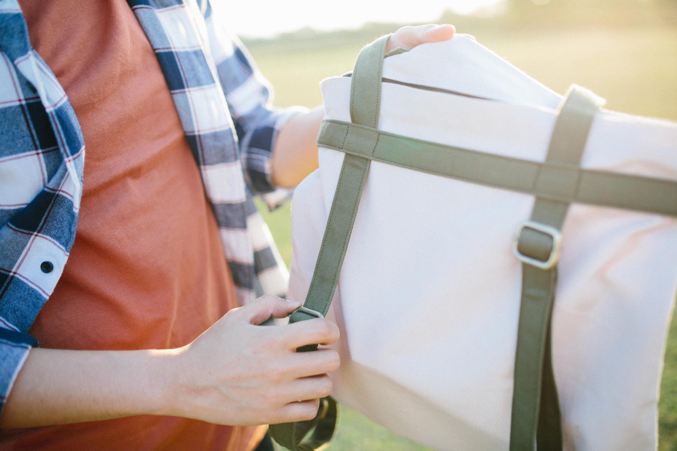 COTTON BAG: Traveller Basic Backpack - Oatmeal & Olive