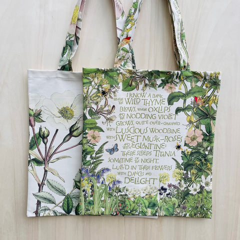 Image of two material tote (cotton) bags
