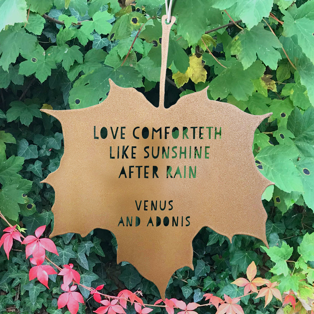 Leaf Quote - Love comforteth like sunshine after rain ...