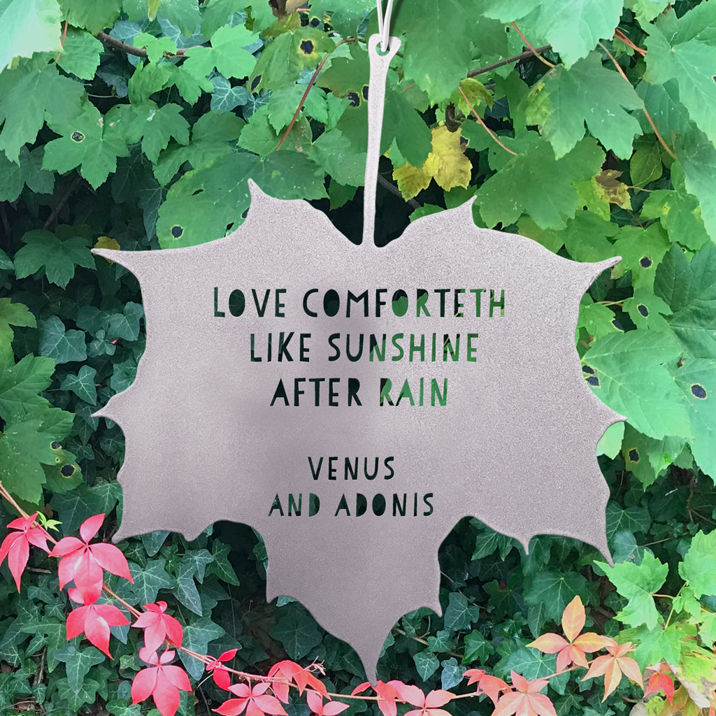Leaf Quote - Love comforteth like sunshine after rain - Shakespeare – A  Blackbird Sang